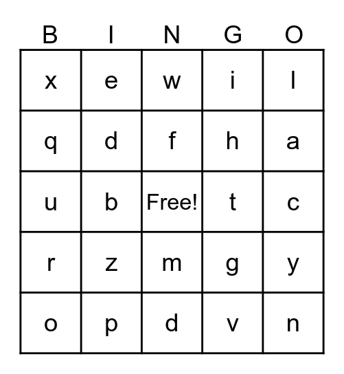 BINGO TIME! Bingo Card