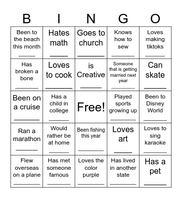 FSLC Bingo Card