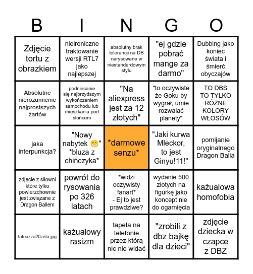 Dragon Ball PL bingo! Bingo Card