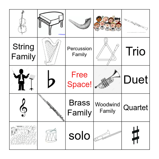 Orchestra EXIT BINGO! Bingo Card