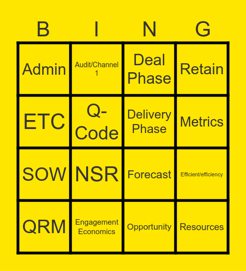 TR Monthly Call Bingo! Bingo Card