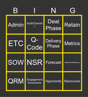 TR Monthly Call Bingo with Denise Bingo Card