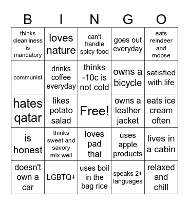 Norrbotten Bingo Card