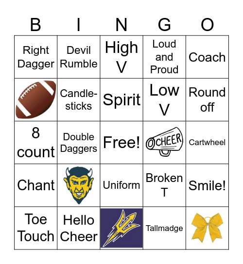 Cheer Bingo Card