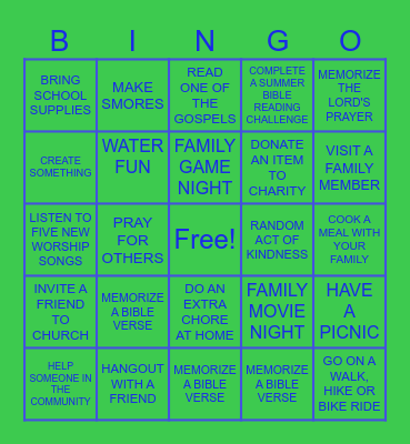 SUMMER BUCKET LIST BINGO Card