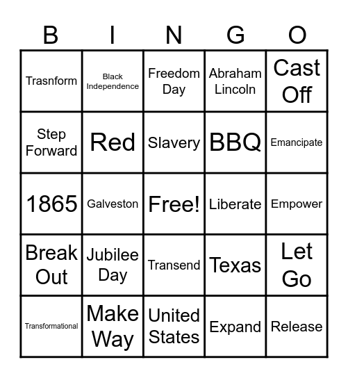 Juneteenth Bingo Card