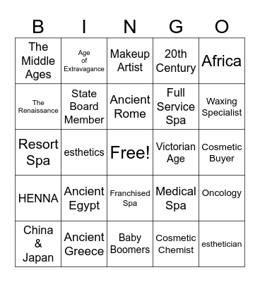 FU CH1 History and Career Opportunities Bingo Card