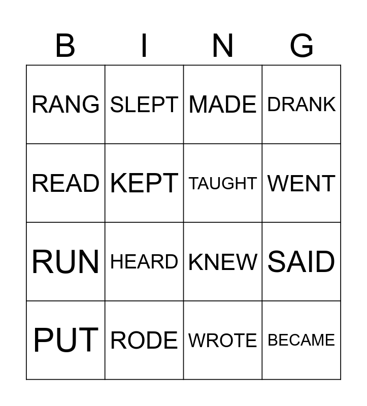 BINGO FUN! Bingo Card