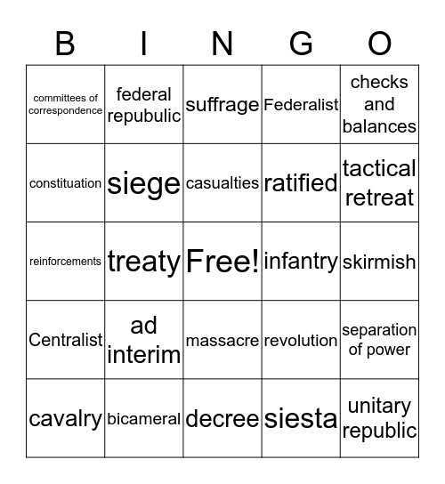 ERA 5 PART 2 Bingo Card