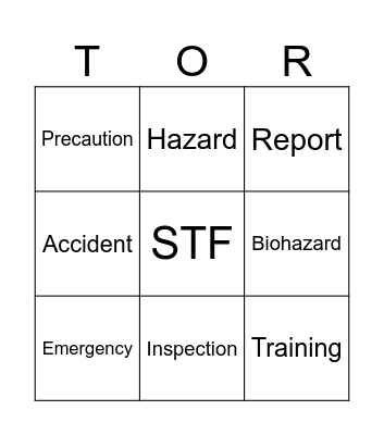 Safety Bingo Card