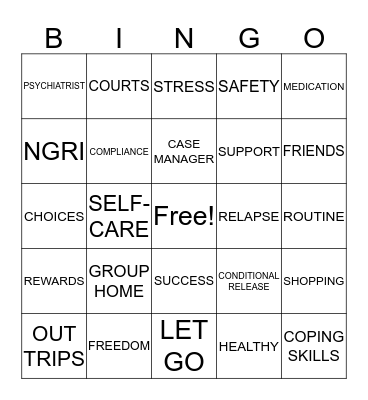 DISCHARGE Bingo Card