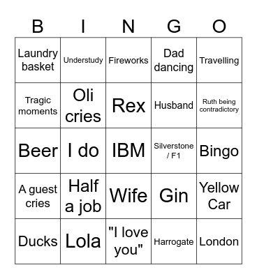 Kenfield's Bingo Card