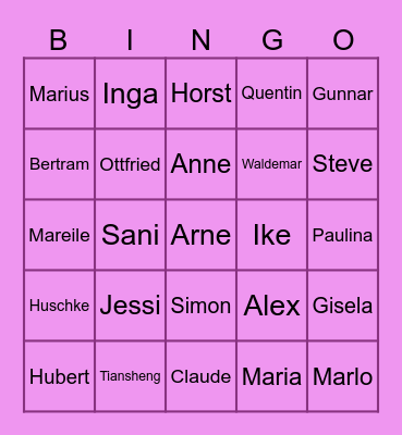 Nöli Bewohner Bingo 2.0 Bingo Card