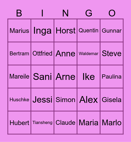 Nöli Bewohner Bingo 2.0 Bingo Card