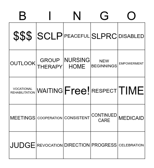 DISCHARGE Bingo Card