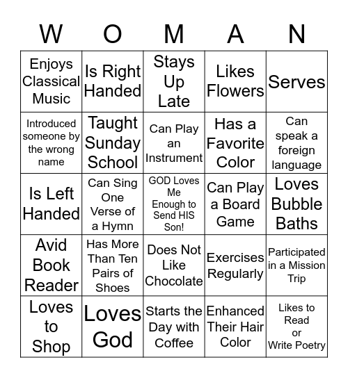 Walking in Our Manifestation Abundance and Newness Bingo Card