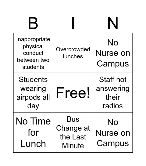 Life of a School Administrator Bingo Card