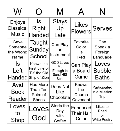 Walking in Our Manifestation Abundance and Newness Bingo Card