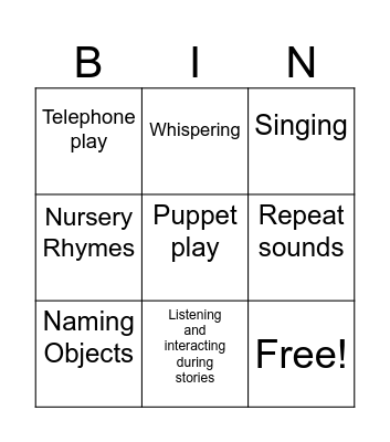 Language Bingo Card