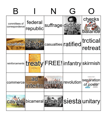Era 5 Part 2: Vocabulary  Bingo Card