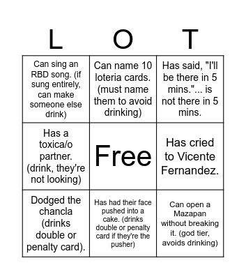 Loteria #2 (Single) Bingo Card