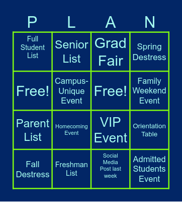 CAMPUS ENGAGEMENT Bingo Card