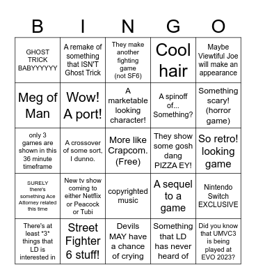 Crapcom Presents... Marvel Comics... Bingo Card