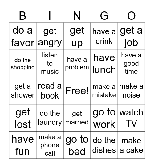 COMMON EXPRESSIONS Bingo Card