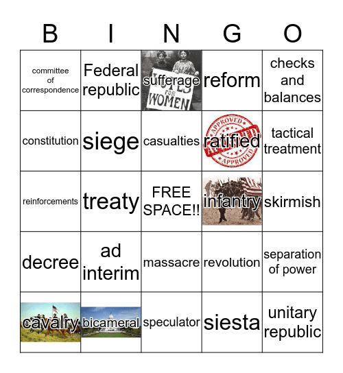Era 5, Part 2 Vocabulary Bingo Card
