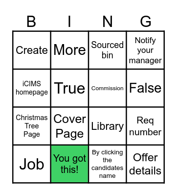 iCIMS Bingo Card