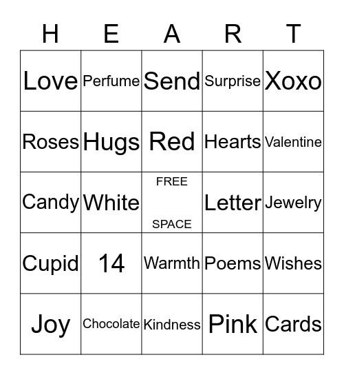 Valentine Bingo Card