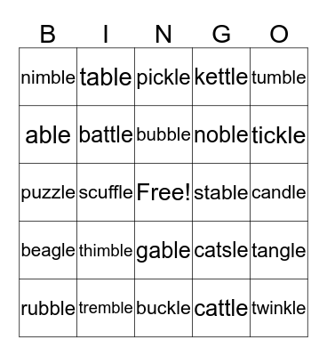_le Bingo Card