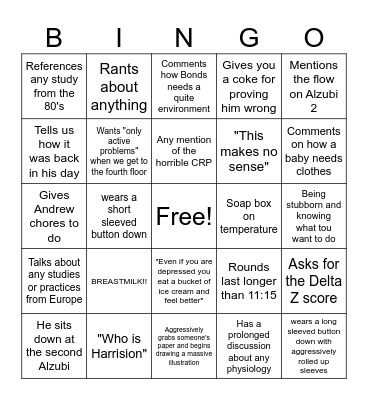 Dr. Dhanireddy bingo Card