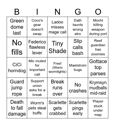 No Vit Bingo 3.0 (Worm Sorc Edition) Bingo Card