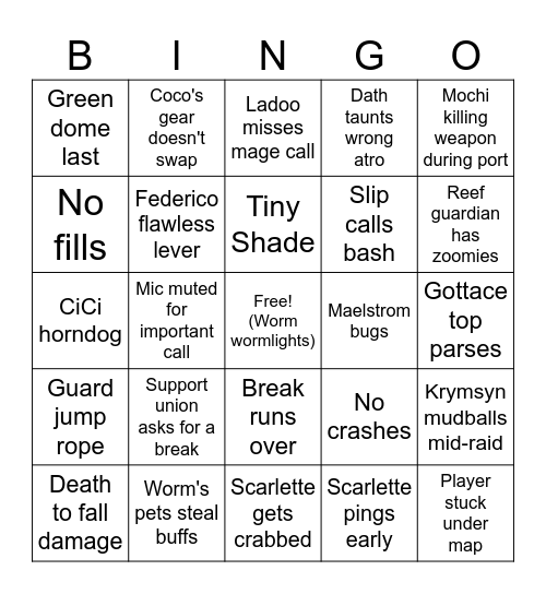 No Vit Bingo 3.0 (Worm Sorc Edition) Bingo Card