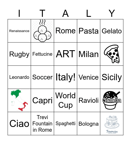 All Around the World Bingo Card