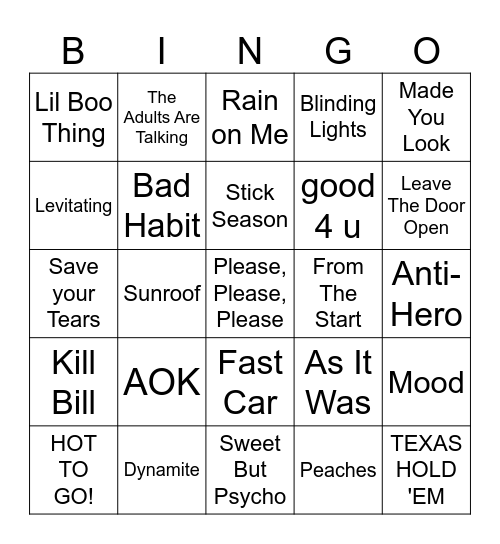 2020s Bingo Card