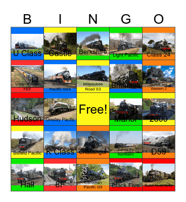 Colorful World of Steam Excursion Locomotives Bingo Card