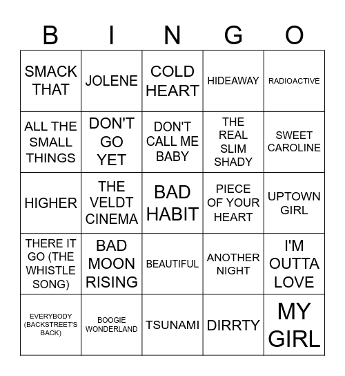 TACO THURSDAYS Bingo Card