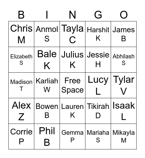 Directions Monthly Meeting Bingo Card