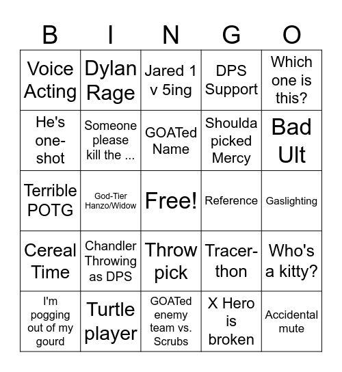 OW Bingo Card