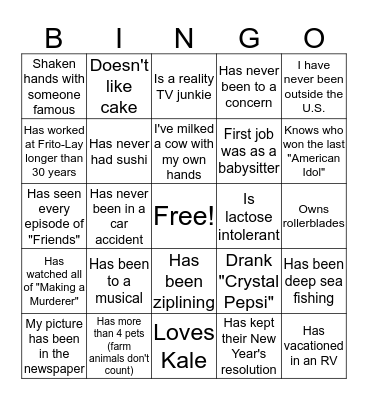 Do you know your Co-Workers? Bingo Card