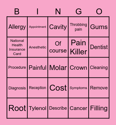 Senmon Vocabulary Review 1 Bingo Card