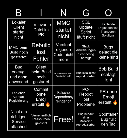 13. Juni 2023 Bingo Card