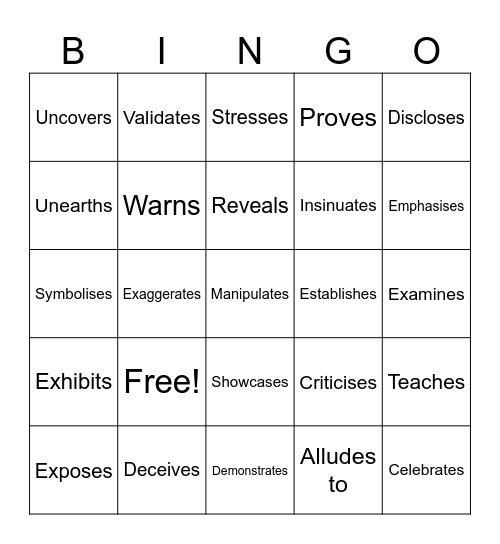 Critical Vebs Bingo Card