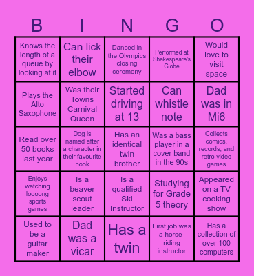 Everyone TV Bingo Card