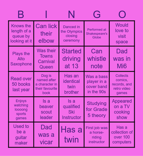 Everyone TV Bingo Card