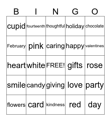 Valentine's Day Bingo Card