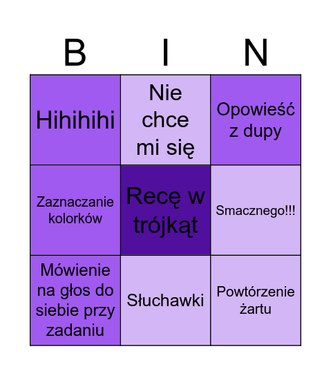 Bingo skrzat Bingo Card