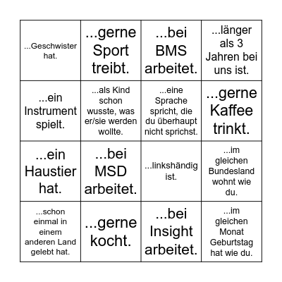 FSP F2F Meeting Bingo Card